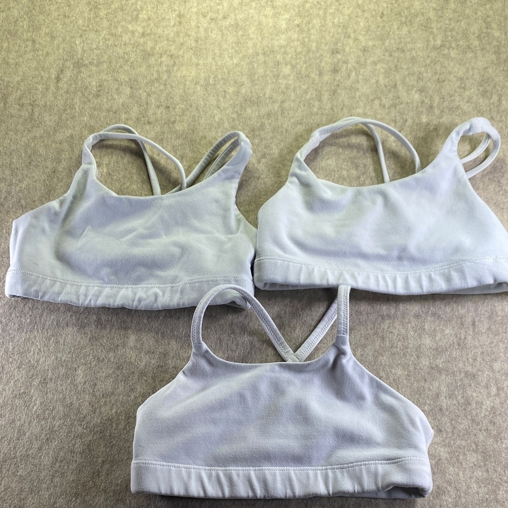 Athleta Girl White Sports Bra 3 Piece Set Size 5/7